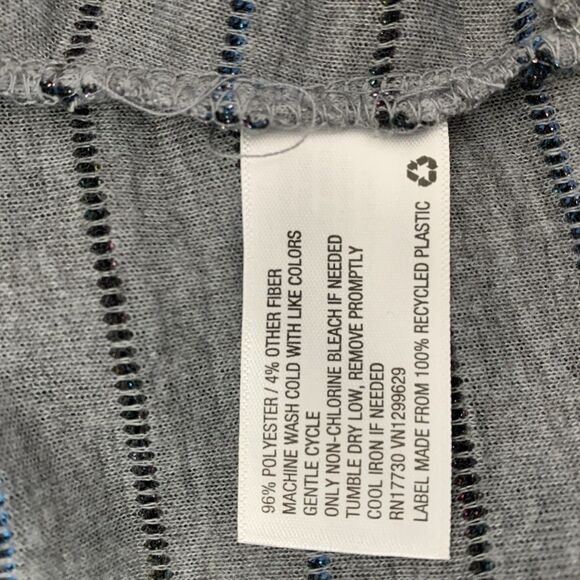 Wild Fable Women's Top Size Large Long Sleeve Gray & Blue Stripe Color Crew Neck - Picture 7 of 7